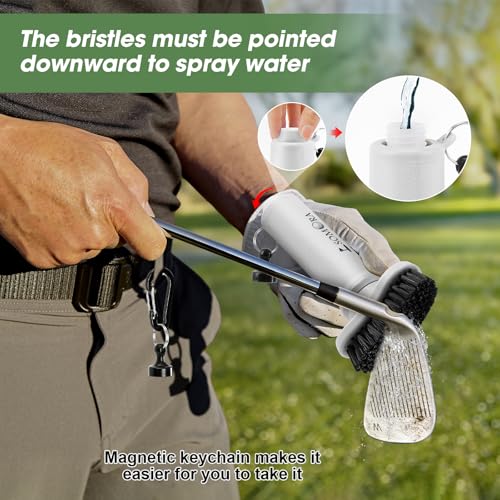 SOMORA Pro Golf Club Cleaner Water Brush - White Elephant Gifts for Adults, Golf Bag Accessories Golf Gifts for Men Dad Father's Day, Magnetic Golf Club Brush Groove Cleaner, Christmas Mens Gifts
