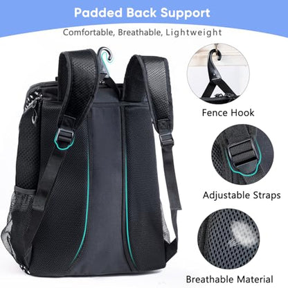 Basketball Bag Backpack with Ball Compartment & Shoe Pocket – Gym Bag for Basketball, Soccer, Football, Volleyball – Large Capacity Athletic Backpack for Youth & Adults, Basketball Gifts - color: Black