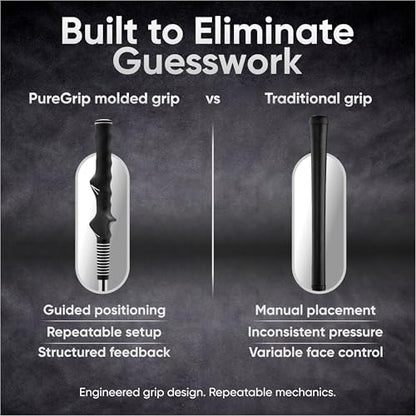 PureGrip™ Golf Training Aid Club – Right-Handed Swing Trainer with Small Club Head and Molded Grip for Consistency and Accuracy – Improve Muscle Memory, Grip Position, and Swing Tempo