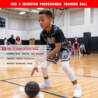 2LBS/1.3LBS Weighted Heavy Basketball Size 3 Training Ball for Improving Dribbling and Control Small Weighted Basketball for Ball Handling Drills and Finger Strength Practice