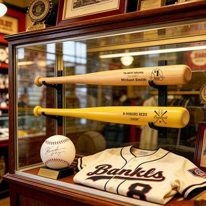 Personalized Mini Baseball Bat 18", Custom Engraved Name, Number & Logo, Small Wooden Bat Gift for Little League, Teams, Players, Fathers - color: custom baseball