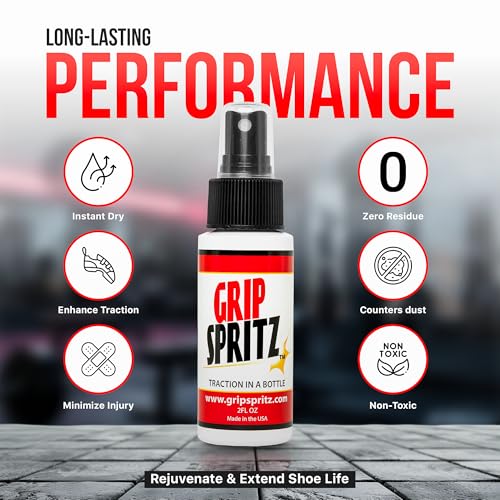 Grip Spritz - Basketball Shoe Grip Spray - Improve Sole Traction & Court Grip - Rejuvenate & Elongate Sneaker Life - Anti Slip Grip & Performance Enhancer - Basketball Accessory