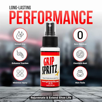 Grip Spritz - Basketball Shoe Grip Spray - Improve Sole Traction & Court Grip - Rejuvenate & Elongate Sneaker Life - Anti Slip Grip & Performance Enhancer - Basketball Accessory