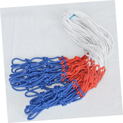 Toddmomy Tricolor Nylon Basketball Nets 4pcs Competition Supply Outdoor Sturdy Ball Mesh Replacement for Basketball Rim Hoop