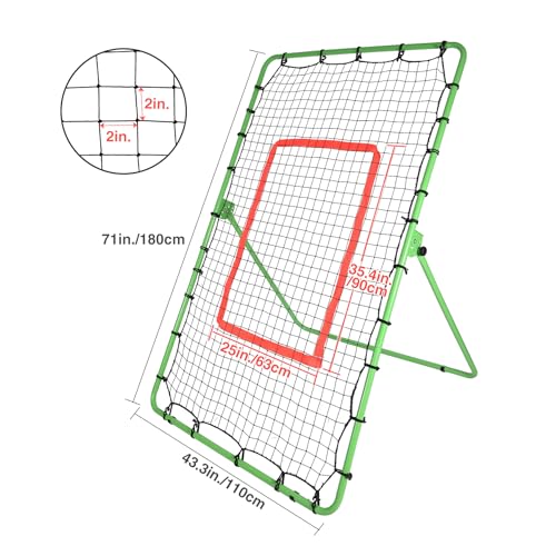 Baseball Rebounder Net,6x4FT Adjustable Pitch Back Baseball Rebounder for Softball Lacrosse, Pitching Throwing Catching Trainer Gifts