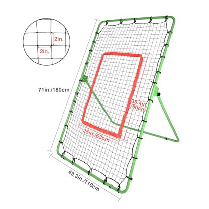 Baseball Rebounder Net,6x4FT Adjustable Pitch Back Baseball Rebounder for Softball Lacrosse, Pitching Throwing Catching Trainer Gifts