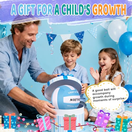 Soft Volleyball-Super Soft Fabric Light Volleyball for Indoor Practice Safe and Quiet Kids Youth Beginners House Yard Training Practice Games(Deflated)
