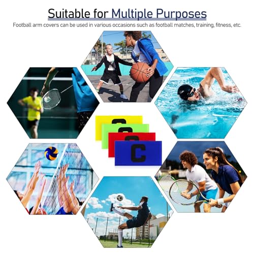 Sosoport Sports Captain Arm Signs 8 Pcs Football Team Armbands Fine Craftsmanship for Soccer Football Games