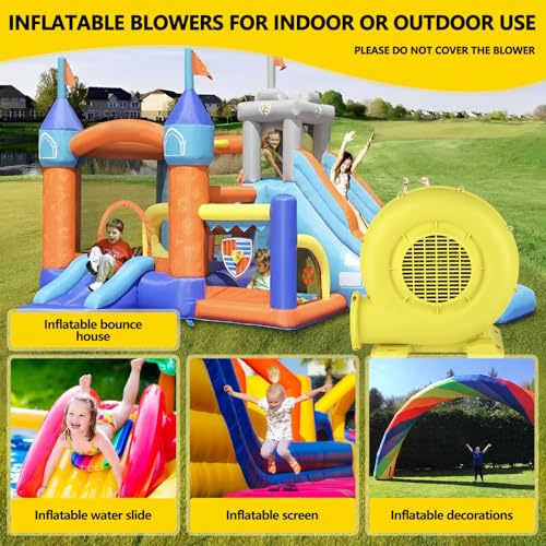 Bounce House Blower, 550W/0.74HP Portable Air Blower for Inflatable, Powerful Inflatable Bubble House Blowers Fan Pump for Inflatable Bouncy Castle, Water Slide, Jumper