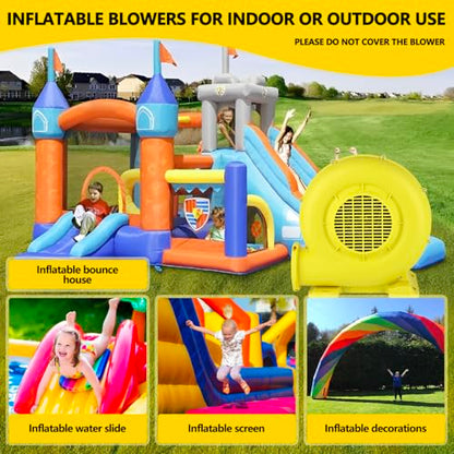 Bounce House Blower, 550W/0.74HP Portable Air Blower for Inflatable, Powerful Inflatable Bubble House Blowers Fan Pump for Inflatable Bouncy Castle, Water Slide, Jumper