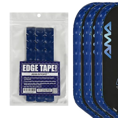 PICKLETECH Pickleball Paddle Protection Tape - Paddle Head Edge Guard - Racket Edge Protection Tape -Fit Perfectly Curved Edge -No Wrinkling - color: Blue Grid, size: Width 20mm