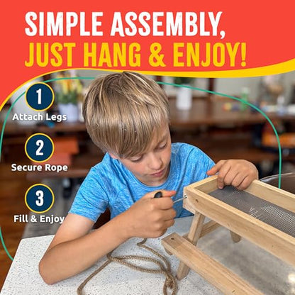SparkJump Picnic Table Bird and Squirrel Feeder Kit, DIY Woodworking Project for Kids and Families, Complete Tools and Paint Set, FSC-Certified Sustainable Wood, Backyard Nature Activity, Ages 6+