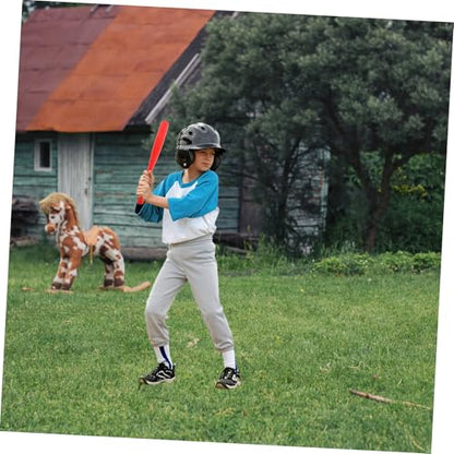 Luxshiny 2 Sets Baseball Bat Lightweight Soft Plastic Baseball for Outdoor Training and Parent Activities in Red and Green