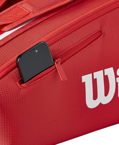 WILSON 2025 Super Tour Red Tennis Racket Bags - size: Racket Bag - Holds up to 6 Rackets