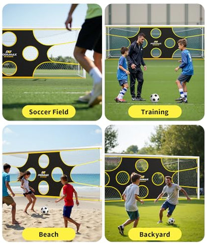 Soccer Net, with 10 Highlighted Scoring Zones, Portable Soccer Field Equipment, Backyard Shooting Training Football Goal Net - size: 16x7ft