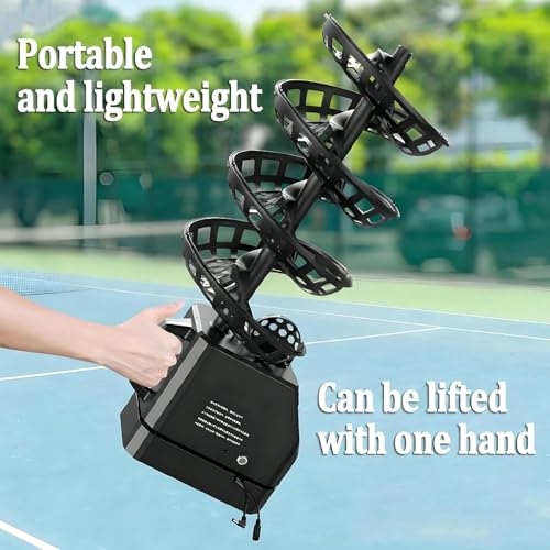 Automatic Tennis Ball Machine, Portable Remote Control Tennis Ball Server Machine, Adjustable Height (60~105cm) & Angle, Smart Ball Thrower