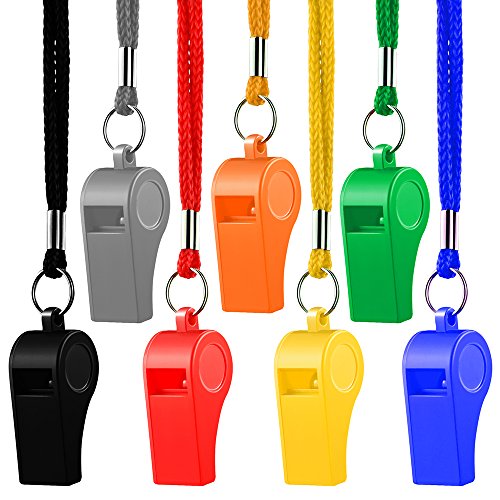 Whistle, Sports Whistles with Lanyard, Loud Crisp Sound Whistle Bulk Ideal for Coaches, Referees, and Officials - color: 8Colors