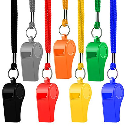 Whistle, Sports Whistles with Lanyard, Loud Crisp Sound Whistle Bulk Ideal for Coaches, Referees, and Officials - color: 8Colors