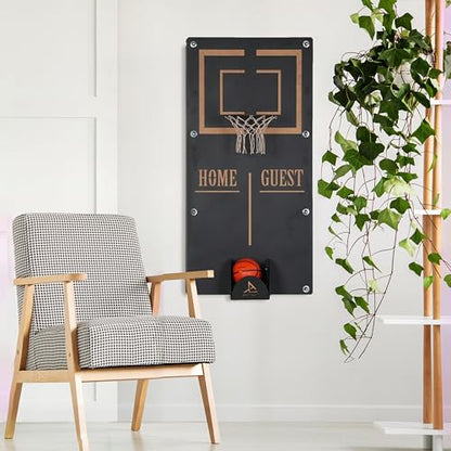 Archtwain Basketball Hoop Metal Wall Decor, Wall Mounted Game Room Office Playroom Wall Art, Metal Wall Art, Office Decor, Extraordinary Gift (Craft, Large)