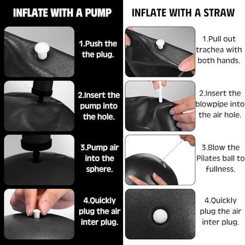 2 Pcs Connection Ball with Pump 9 Inch Pilates Baseball Softball Batting Trainer Improve Arm Action Hitting & Pitching Efficiency Connection Ball for Baseball - color: Black