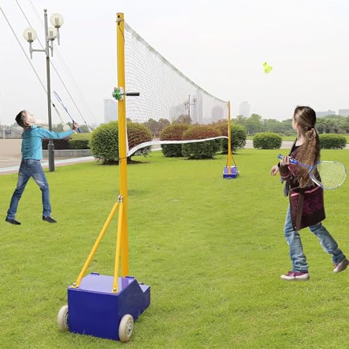 Volleyball net Steel Volleyball/Badminton Fillable Stand with Wheels Indoor & Outdoor Use Family Outdoor Games (One Color Style2)