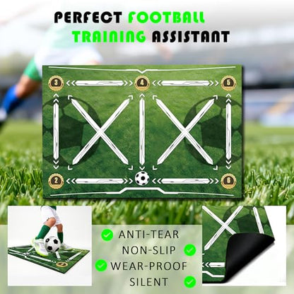 Soccer Footwork Training Mat with Storage Bag | Agility & Footwork Drill Mat for Indoor & Outdoor Use, 35''x24''