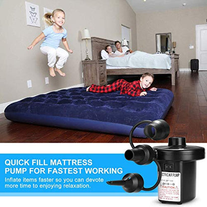 Air Pump Air Mattress Pump for Inflatables Blow up Pool Raft Bed Boat Toy, Quick-Fill, for Outdoor Camping, Inflatable Cushions, Electric Air Mattress Beds, Boats, Swimming - color: Black
