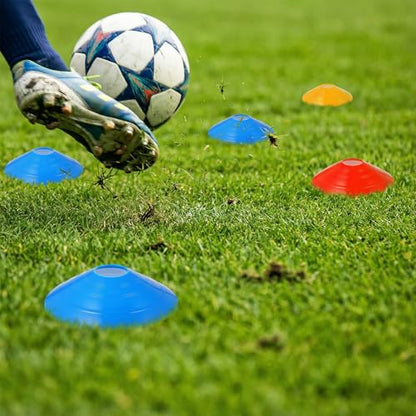 Lemecima 120-Pack Agility Soccer Cones with Portable Carry Bag - Premium Disc Cones for Sports Training, Football, Basketball, Coaching & Practice Equipment (5 Colors)