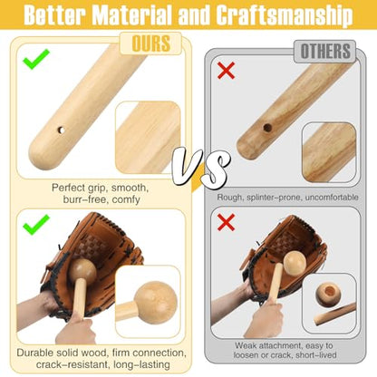Baseball Glove Break-in Kit, 6-Piece Set with 1 Wooden Solid Construction Glove Mallet, 2 Elastic Wraps, 2 Locks, 1 Plastic Practice Ball - Baseball Hammer for Adult & Youth Glove Break-in and Shaping - size: Black-Glove Break-in Kit