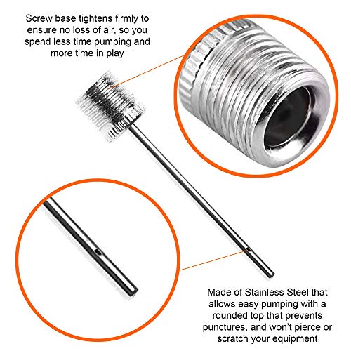 Mobi Lock 6 Pcs Ball Pump Inflation Needle - Stainless Steel Air Pump Needles - Ideal for Blowing Up Football, Basketball, Volleyball, and All Other Sports Balls