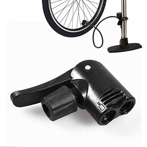 Black Pump Adapter Valve, 3 in 1 Replacement Dual Head Air Pump Adapter Valve Bicycle Bike Cycle Tyre Tube Pump Adapter，Bike Floor Pumps, Bike Floor Pumps, Sports and Outdoors