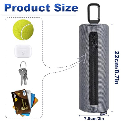 Cosmos Pickleball Ball Holder, Portable Carrying Storage Bag with Hook, Travel Accessory Pouch Holds 3 Pickleball Balls - color: Gray