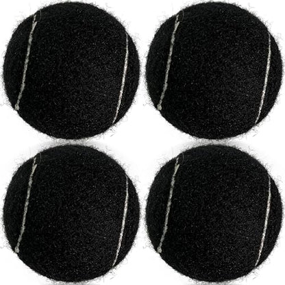 4 Pack Tennis Balls - Long Lasting Practice Balls for Tennis Beginners, Tennis Training Balls, Dog Fetch Toys - color: Black
