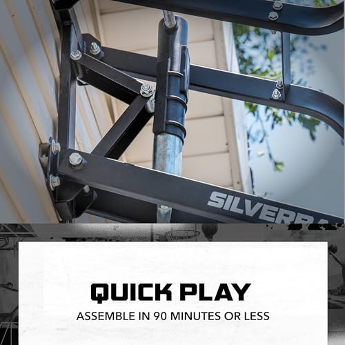 Silverback NXT 54" Wall Mounted Basketball Hoop, Indoor / Outdoor Basketball Hoop with QuickPlay Design - color: Blue-Black