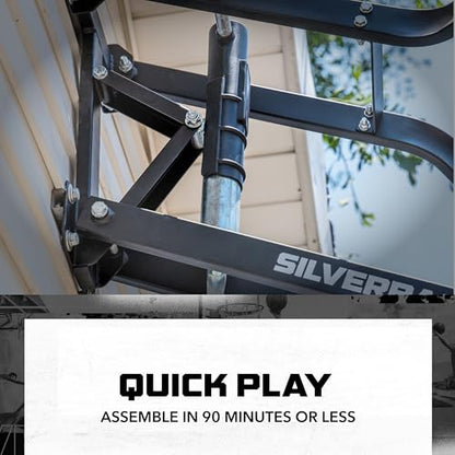 Silverback NXT 54" Wall Mounted Basketball Hoop, Indoor / Outdoor Basketball Hoop with QuickPlay Design - color: Blue-Black