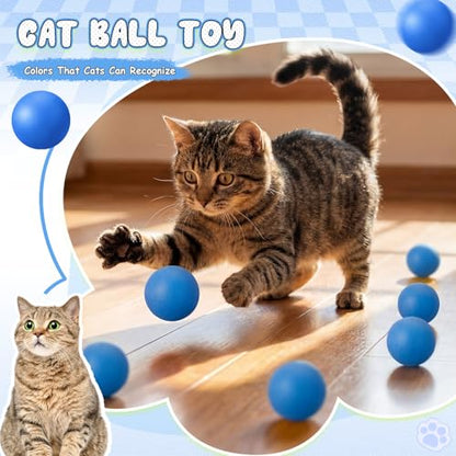 Hoteam 12 Pcs Cat Table Tennis Balls, 1.57 Inch Cat Ball Toys for Indoor Cats, High Bounce Table Tennis Balls, Interactive Bouncy Ball Toy for Kitten Cats Pets Playing Exercising Trainning(Blue) - color: Blue