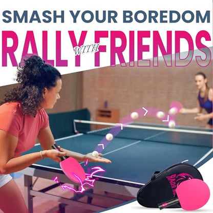 Ping Pong Racket Pink with 7 Layers | Pink Ping Pong Paddle for Players of All Levels | Includes 1 Paddle Storage Case