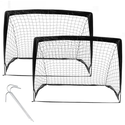 1 Pack 4’ x 3’ Portable Soccer Goals for Backyard, Indoor & Outdoor Pop Up Soccer Goals, Black