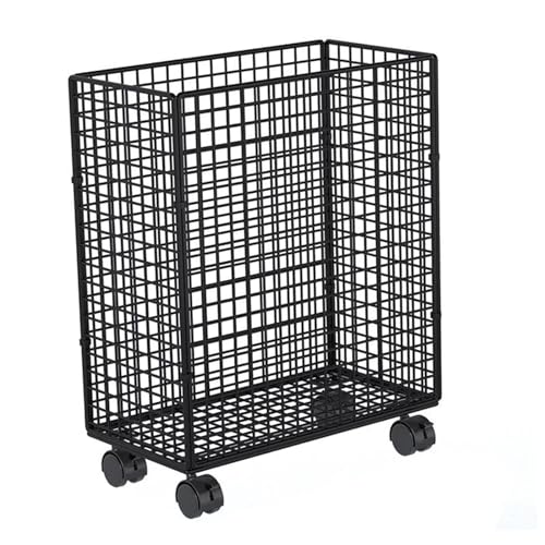 Home Gym Storage Organizer Rack with Lockable Wheels,Tall Dirty Clothes Hamper for Bedroom Bathroom, Garage Organizer, Mat Storage Rack Basket, Rolling Ball Cart for Foam Roller