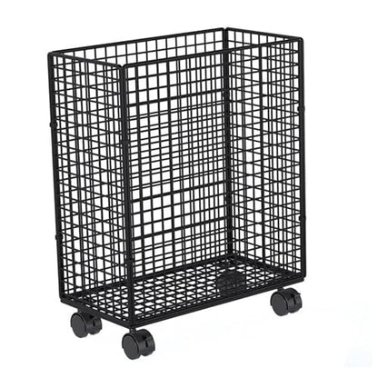 Home Gym Storage Organizer Rack with Lockable Wheels,Tall Dirty Clothes Hamper for Bedroom Bathroom, Garage Organizer, Mat Storage Rack Basket, Rolling Ball Cart for Foam Roller
