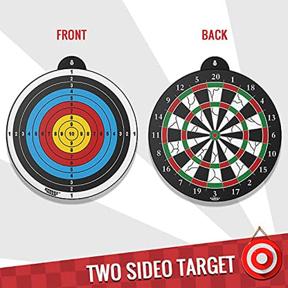 Dart Board - 12pcs Magnetic Darts - Excellent Indoor Game and Party Games - Gifts for 5 6 7 8 9 10 11 12 Year Old Boy Kids - style: Black