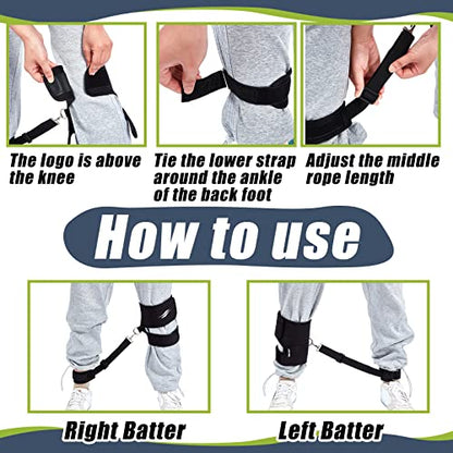 Wettarn Baseball Training Aid Softball Training Harness Baseball Practice Equipment for Stepping Out Leg Pulling Out Overstriding Lunging - color: Black