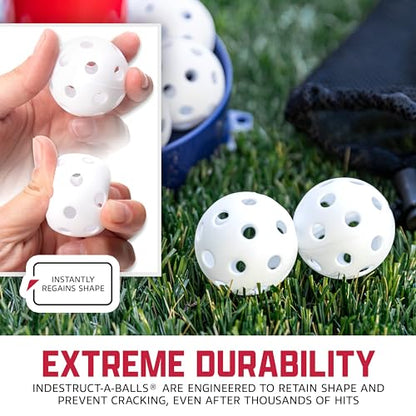 Franklin Sports MLB Micro Tee Trainer – Kids Baseball Batting Trainer with Pop-Up Pitching Machine, 10 Durable Balls, Drill Card & Bag – Youth Hitting Practice Set for Backyard Training