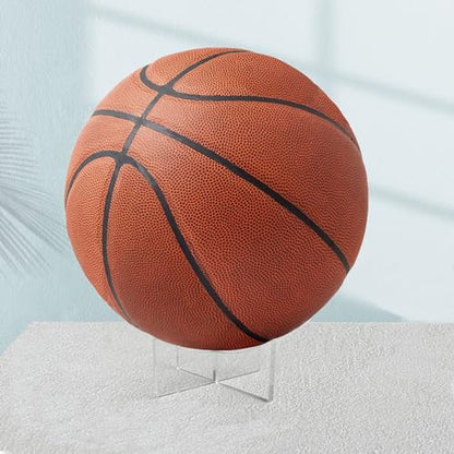 Basketball Stand, 3-Pack Acrylic Ball Stand for Display, Clear Storage Holder for Football Basketball Soccer Volleyball Rugby - size: 3.54x1.3 inch