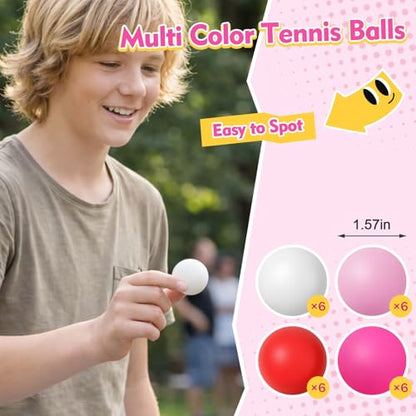 Soulchen 40mm Glow in The Dark Table Tennis Balls Bulk, Carnival Game Night, Neon Birthday Party Favors, Classroom Rewards, Goodie Bag Filler, Pet Playmate - color: White,Pink,Hot Pink,Red, size: Solid