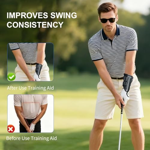 Golf Wrist Training Aid, 2 Pack Golf Swing Band and Golf Wrist Correction Trainer, Golf Grip Trainer for Beginners Arm Posture Correcting