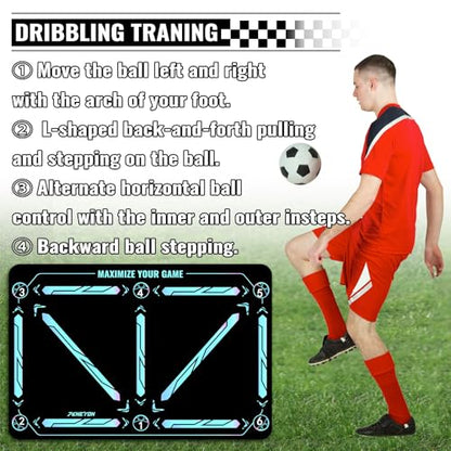 Soccer Training Equipment,Soccer Training Mat Improve Strength,Agility and Coordination,Anti-Slip Silent Absorption Soccer Footwork Training Mat,Soccer Trainer for Indoor/Outdoor Drills