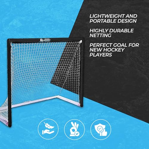 Street Hockey Goal & Shooter Tutor – Portable Hockey Net for Indoor & Outdoor Use – Hockey Training Equipment