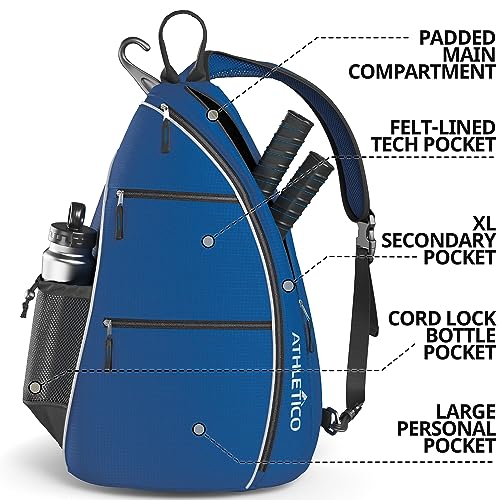 Athletico Sling Bag - Crossbody Backpack for Pickleball, Tennis, Racketball, and Travel for Men and Women