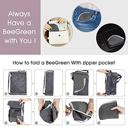 BeeGreen Mesh Drawstring Bag Swim Backpack for Beach Pool Sports Gym Draw String Cinch Bags for Swimming Soccer Basketball Gear Grey - color: Grey